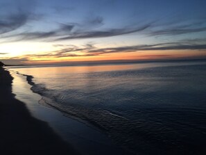 On the beach, white sand