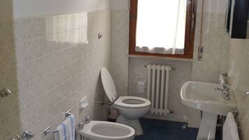 Dusche, Bidet, Handtücher