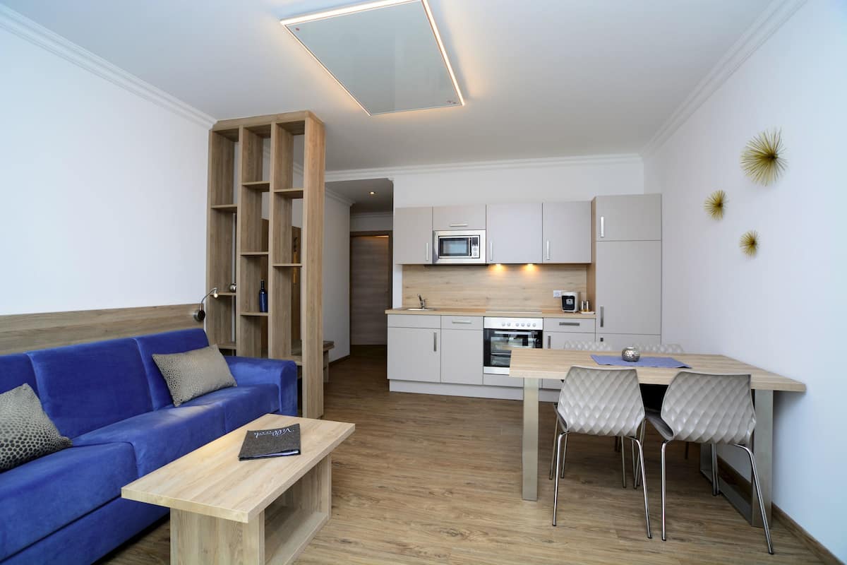 Deluxe Apartment, 1 King Bed, Non Smoking (inclusive Cleaning Fee 64,00 EUR) | Living area | Flat-screen TV