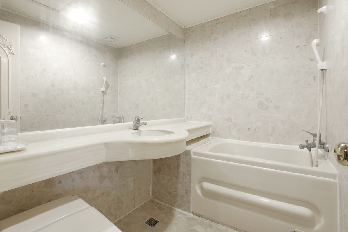 Free toiletries, hair dryer, slippers, towels