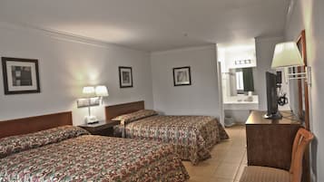 Basic Double Room, 2 Queen Beds, Non Smoking | Desk, laptop workspace, blackout drapes, free WiFi