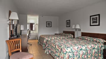 Basic Double Room, 2 Queen Beds, Non Smoking | Desk, laptop workspace, blackout curtains, free WiFi