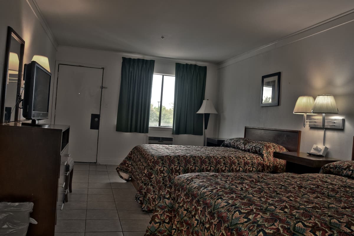 Basic Double Room, 2 Queen Beds, Non Smoking | Desk, laptop workspace, blackout drapes, free WiFi