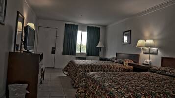 Basic Double Room, 2 Queen Beds, Non Smoking | Desk, laptop workspace, blackout drapes, free WiFi