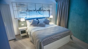 设计双人房, 海景 | 高档床上用品、办公桌、隔音、免费 WiFi