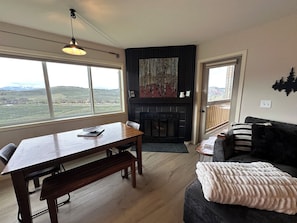 TV, fireplace, video games, DVD player