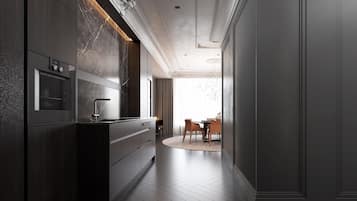 Deluxe Apartment, City View | 1 bedroom, premium bedding, pillow-top beds, in-room safe