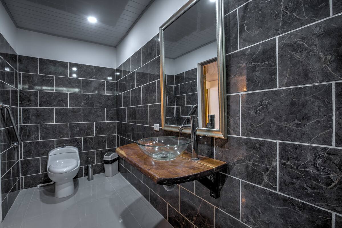 classic double with disability access  no beachfront | bathroom | shower, towels