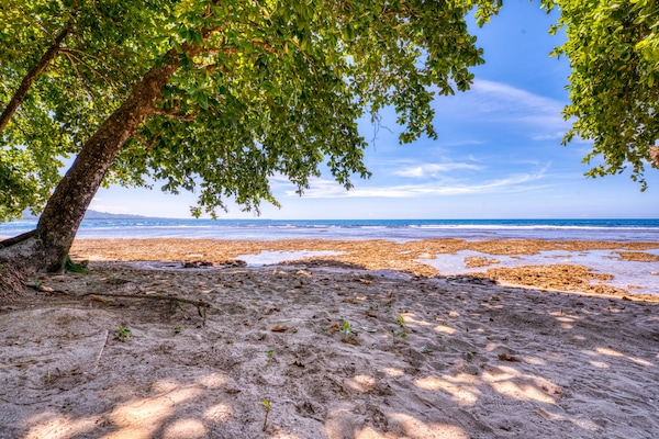 On the beach, beach towels