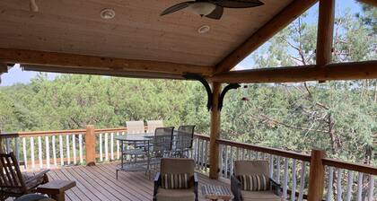 Spa style log cabin retreat on Sandia Mountain