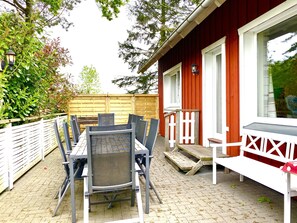 Outdoor dining - Vacation home single location 14 pers. 7 bedrooms sauna garden, Baltic Sea Kappeln/Schlei 2 nights (Stoltebüll)