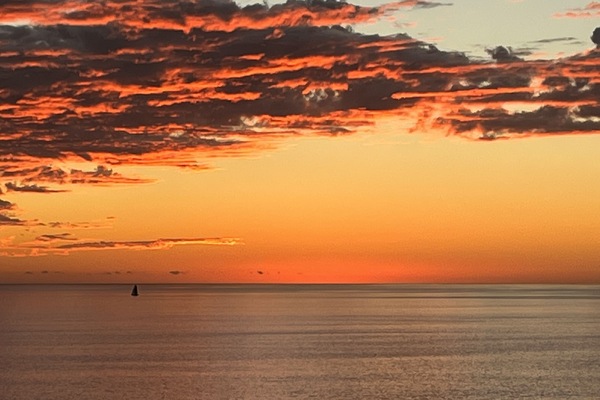 A sunset from the balcony