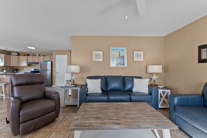 Smart TV, DVD player, books, stereo