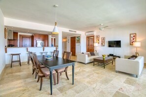 Smart TV, DVD player, books