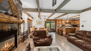 Smart TV, fireplace, foosball, table tennis