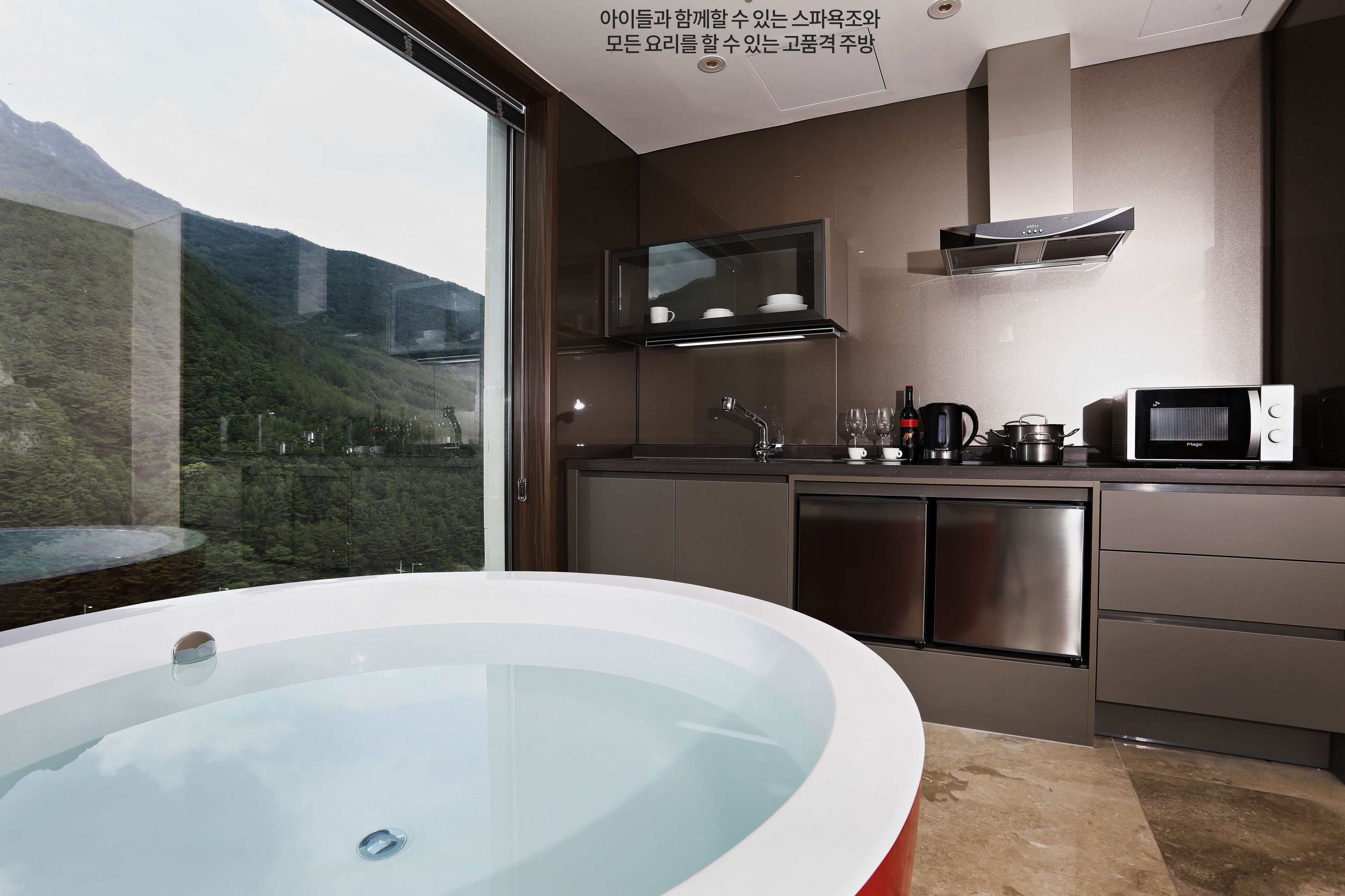 Fridge, microwave, electric kettle, rice cooker