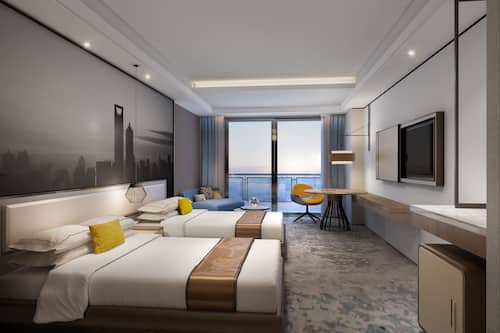 Premium bedding, down comforters, in-room safe, desk