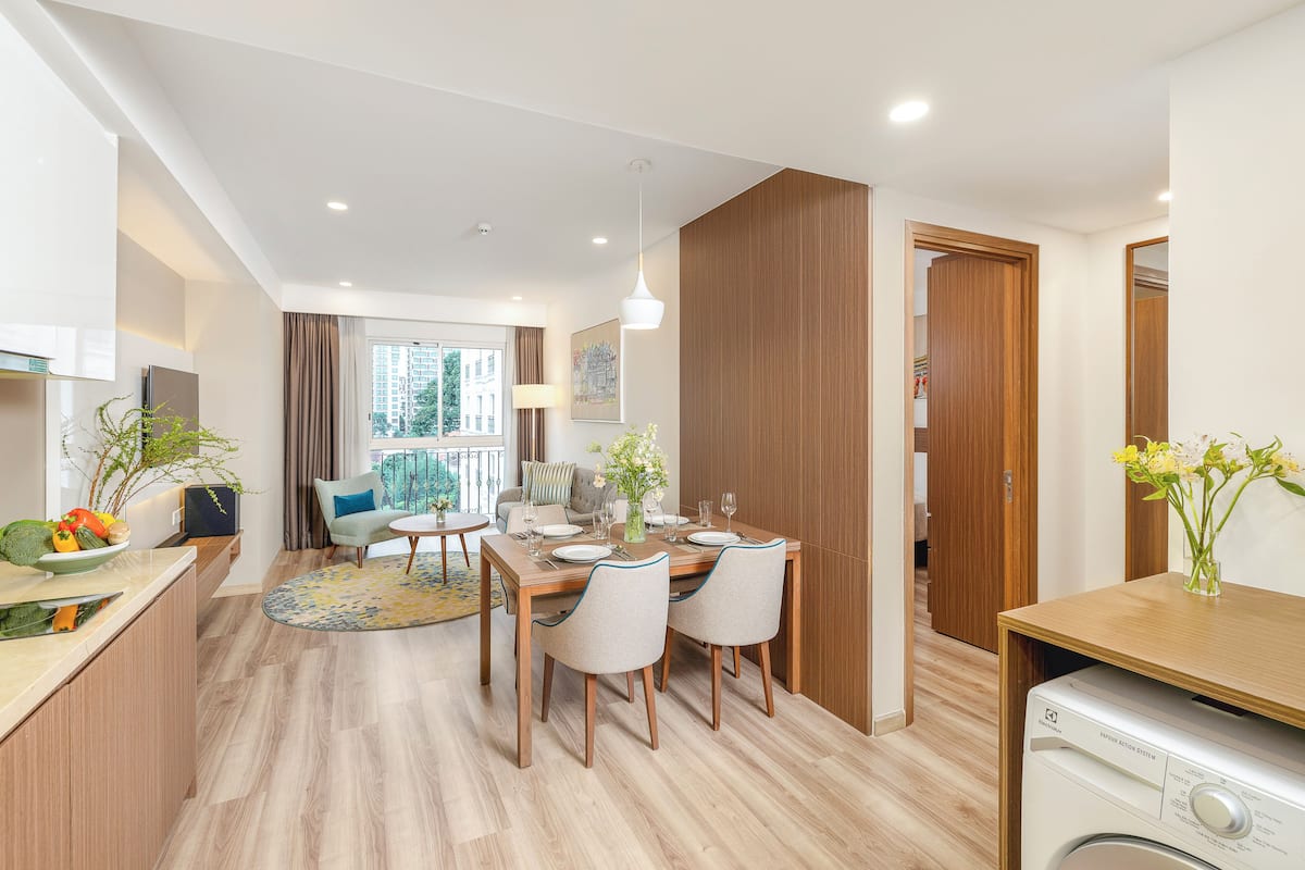 1-Bedroom Executive City View | Living room | 24-inch LCD TV with cable channels