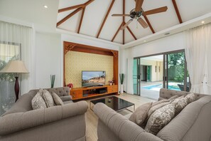 Villa | Living area | 56-inch TV with digital channels, DVD player - Villa Bond (Rawai)