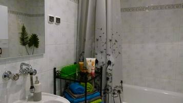 Apartment | Bathroom | Shower, free toiletries, hair dryer, towels