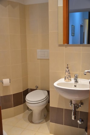 Dusche, Bidet, Handtücher