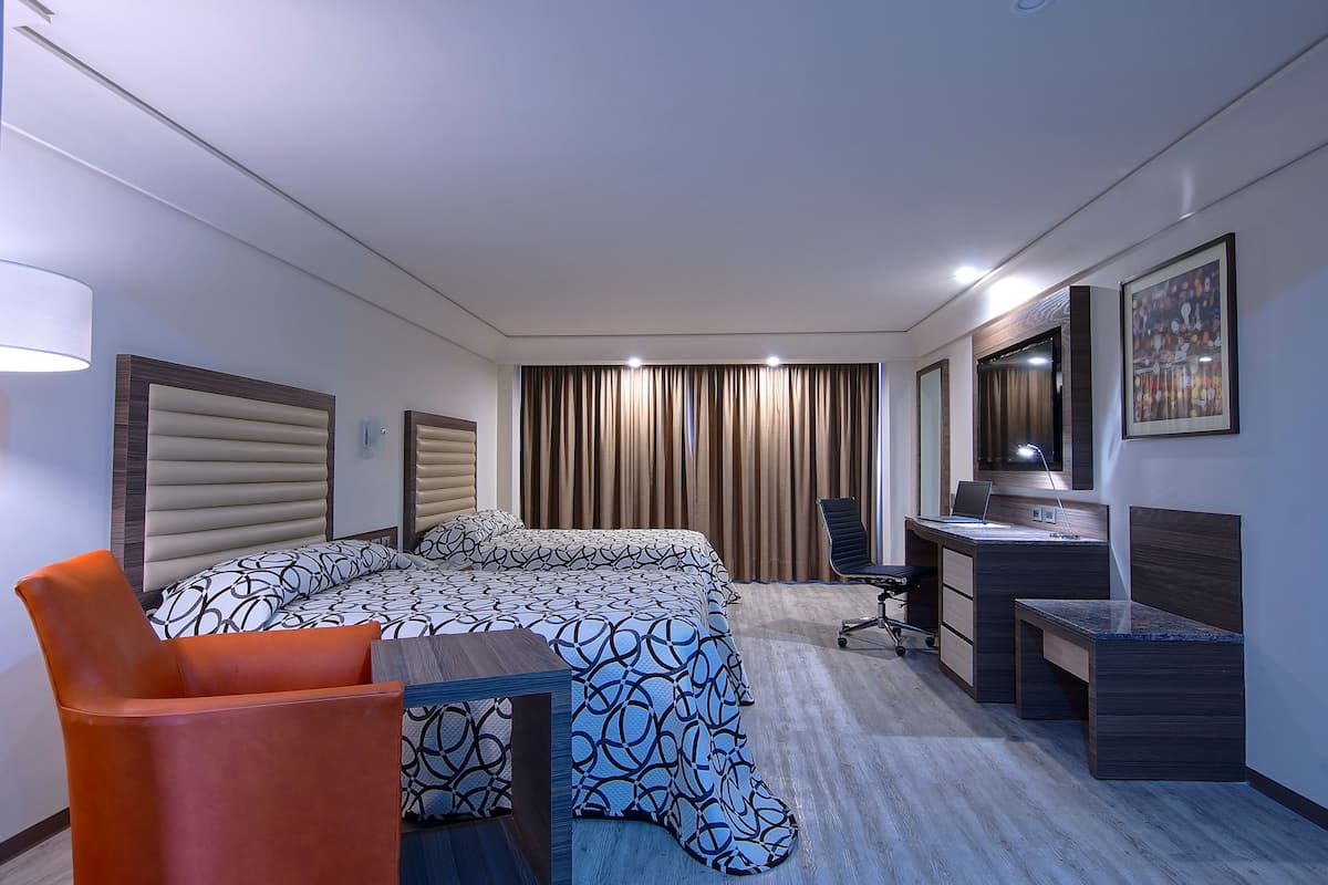 Deluxe Double Room, 2 Double Beds, Non Smoking | Egyptian cotton sheets, premium bedding, down comforters, in-room safe