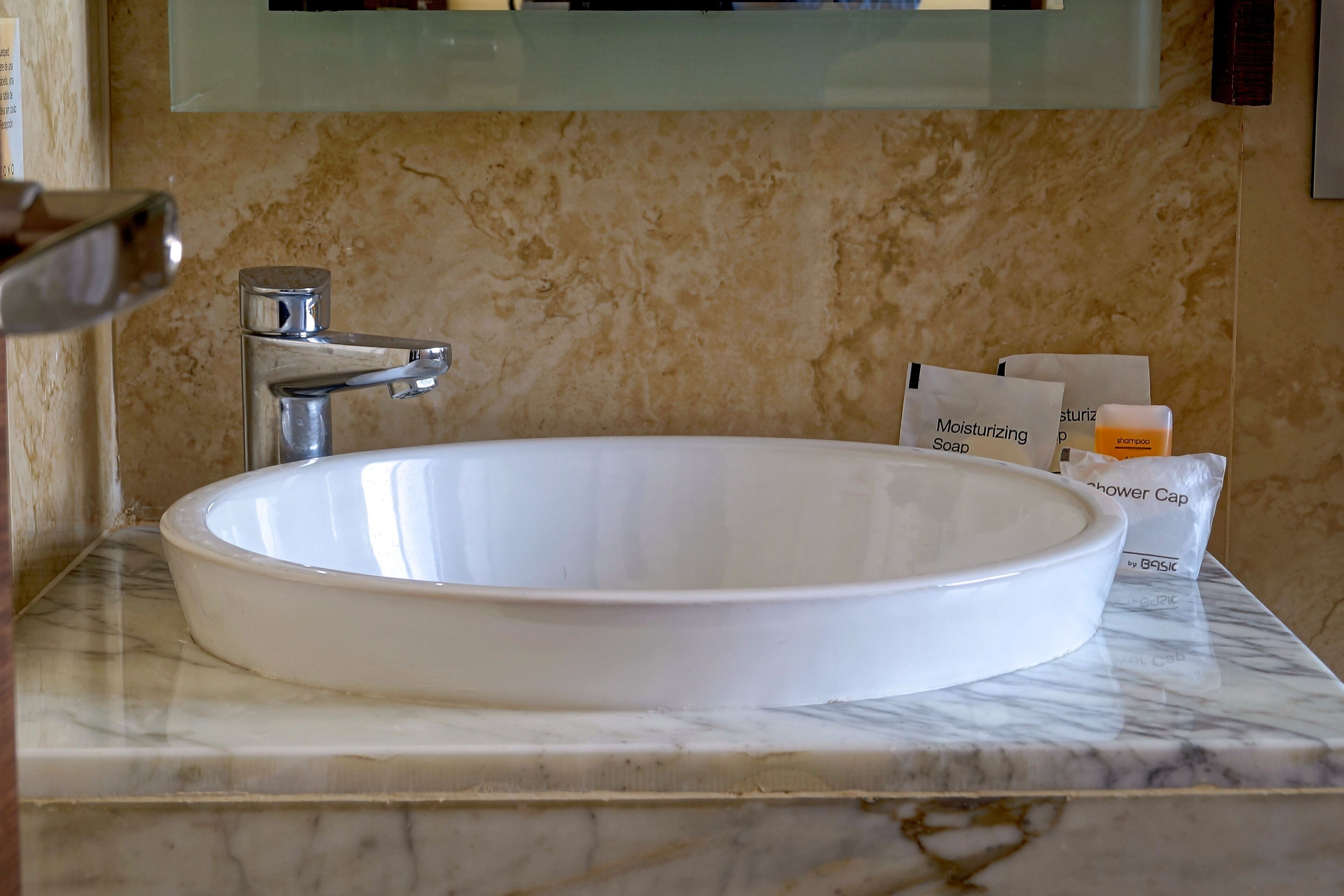 economy room | bathroom | shower, rainfall showerhead, designer toiletries, towels