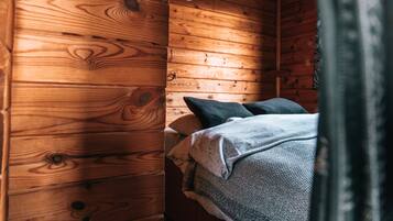 Hypo-allergenic bedding, blackout curtains, iron/ironing board