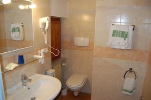 Deep-soaking bathtub, free toiletries, hair dryer, bathrobes