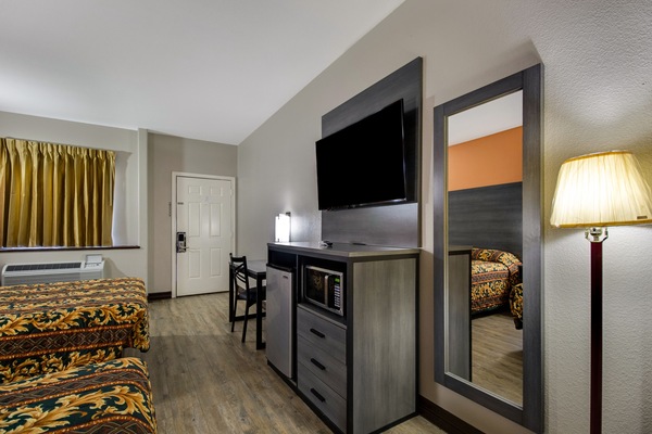 Desk, blackout drapes, iron/ironing board (on request), WiFi (free)
