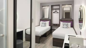 In-room safe, desk, laptop workspace, blackout curtains