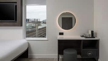 In-room safe, desk, laptop workspace, soundproofing