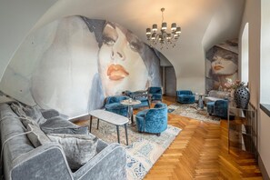 50-inch flat-screen TV with satellite channels