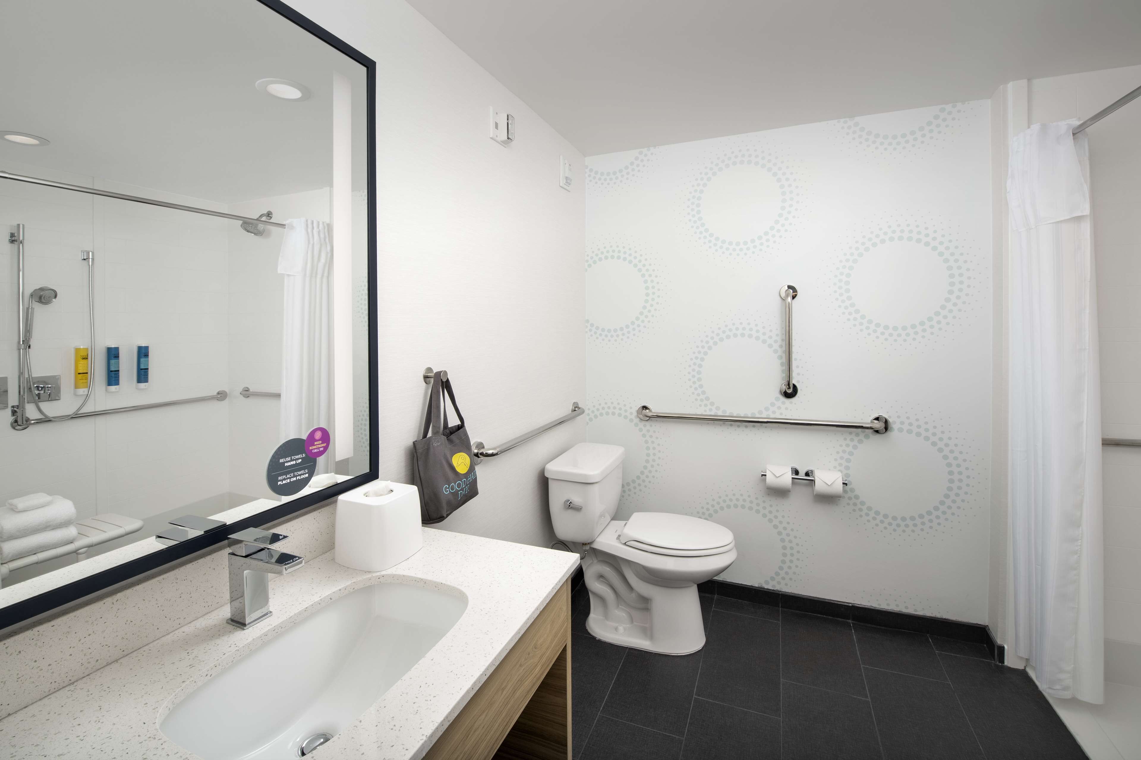 room, 1 king bed, accessible (hearing) | bathroom shower