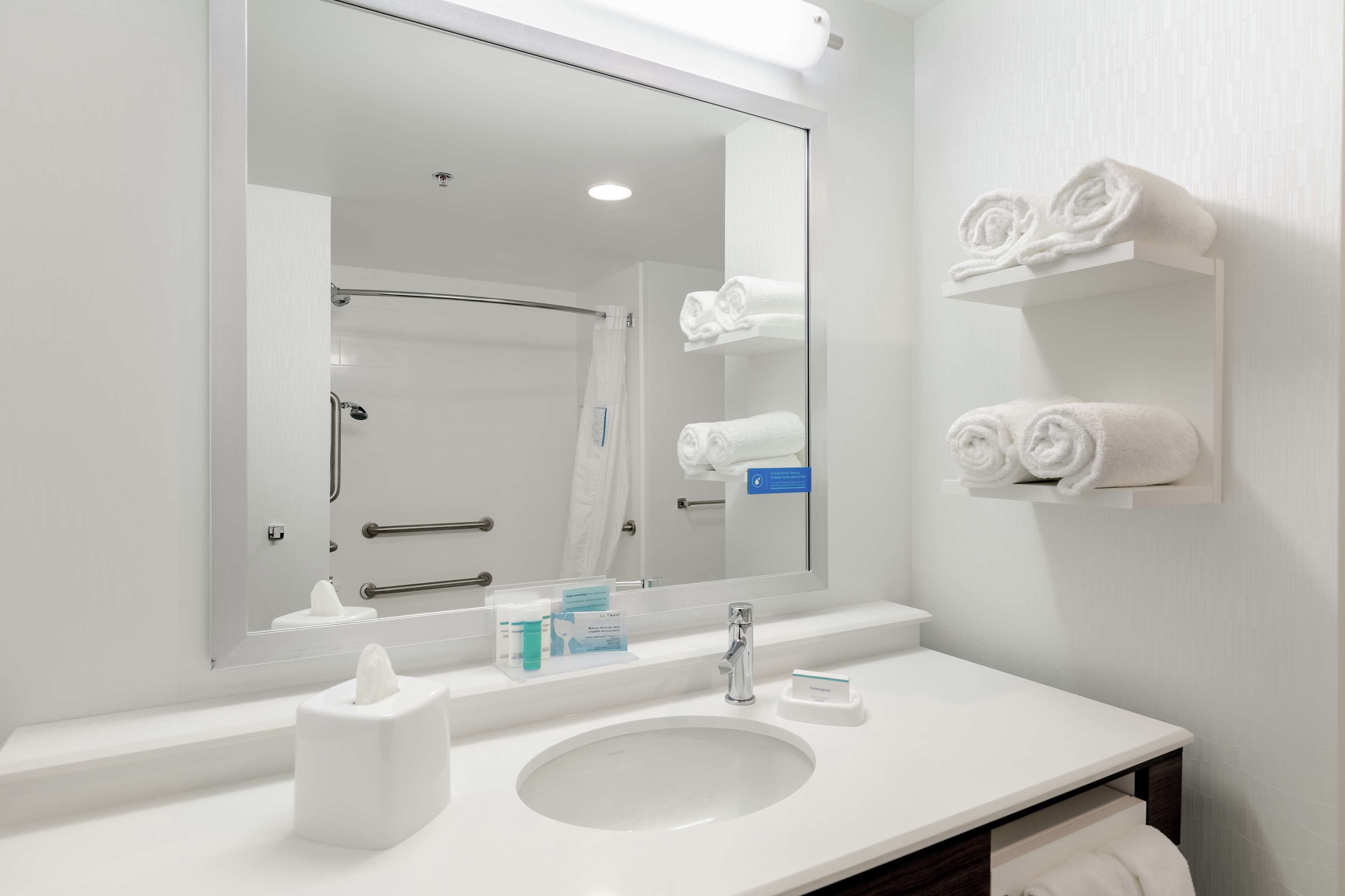 free toiletries, hair dryer, towels