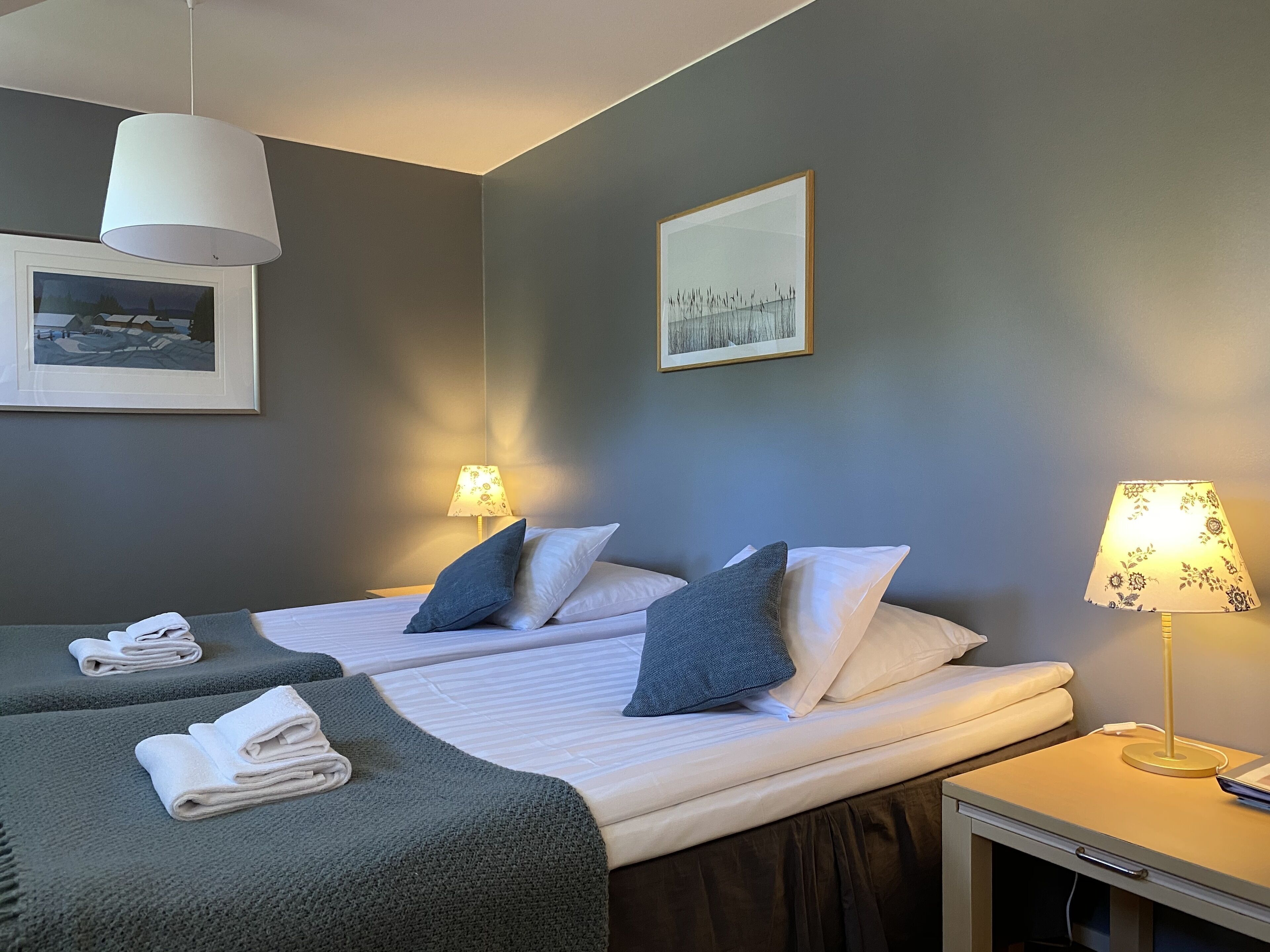 Tabla de planchar con plancha, wifi gratis y ropa de cama 