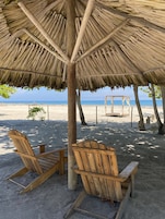 Private beach, white sand