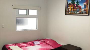 Basic Quadruple Room, 2 Double Beds, Private Bathroom | Desk, free WiFi, bed sheets