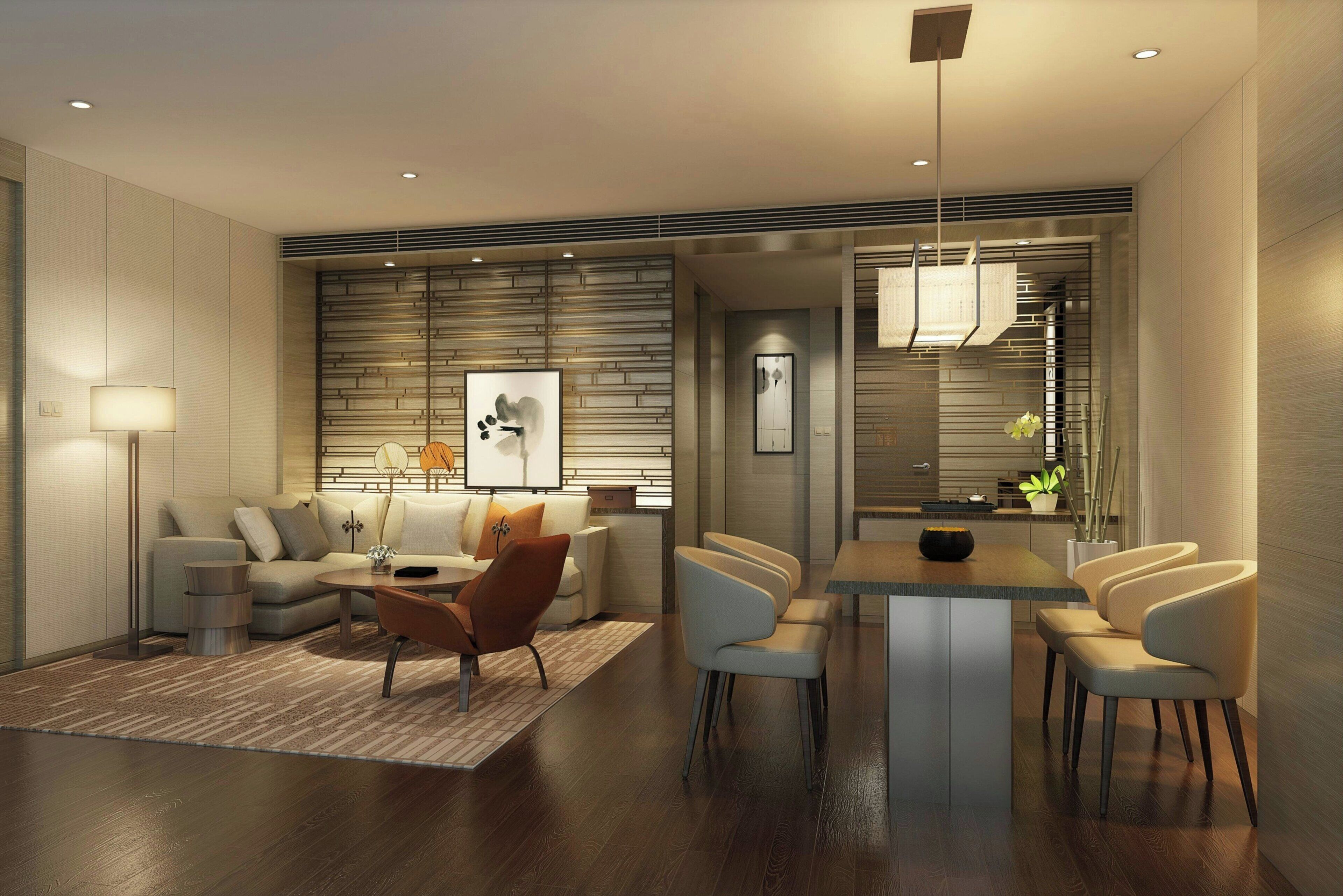 Executive Suite, 1 King Bed | Living room | 65-inch Smart TV with satellite channels, TV