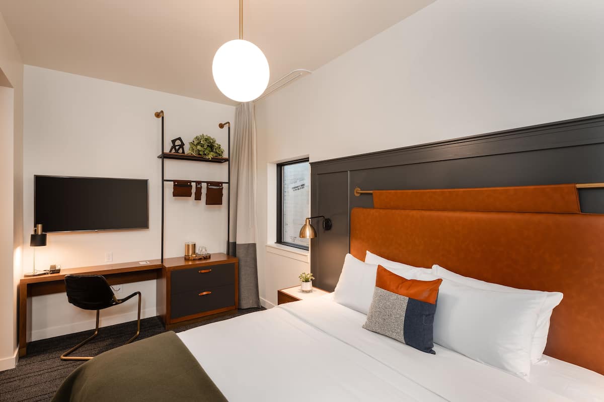 In-room safe, desk, laptop workspace, blackout curtains