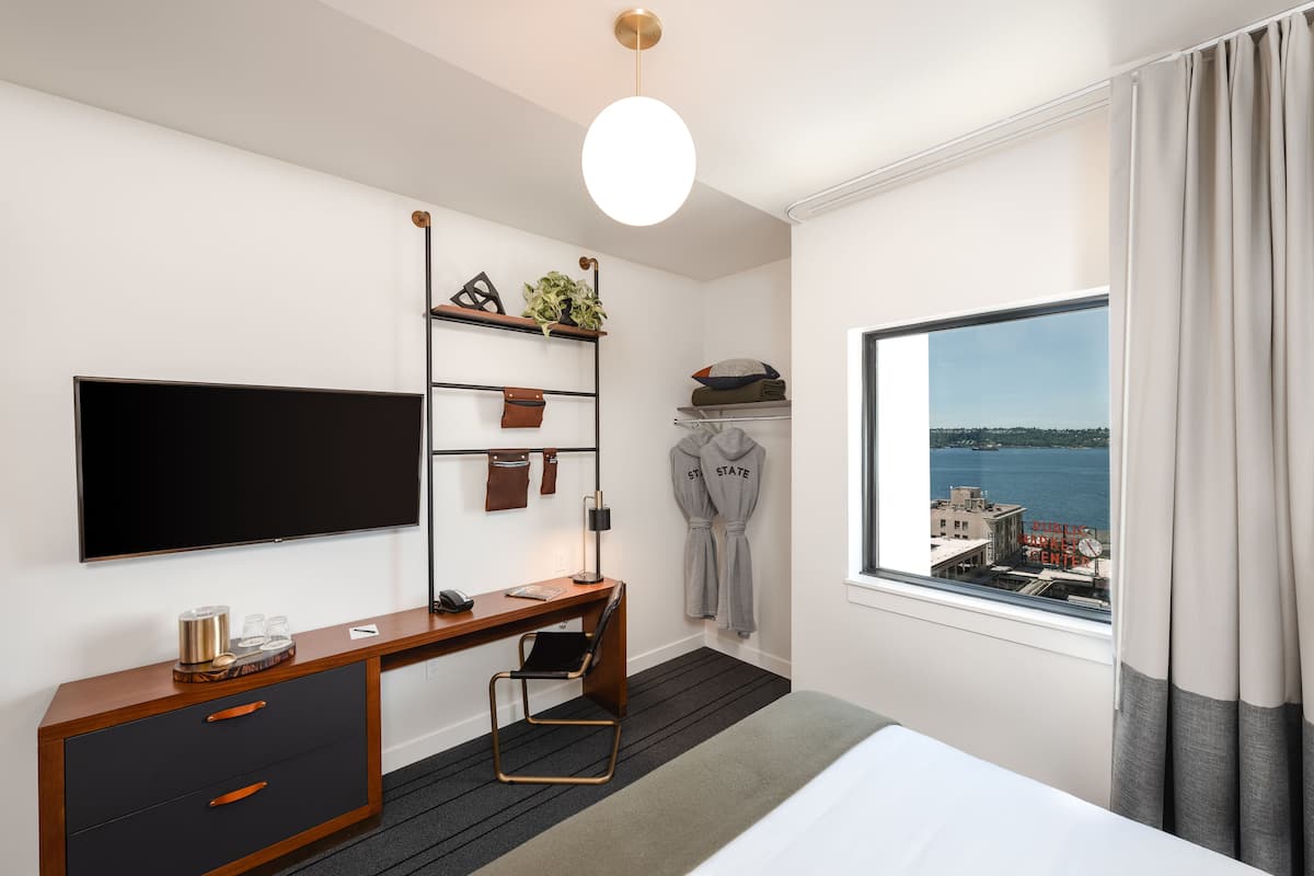 In-room safe, desk, laptop workspace, blackout curtains