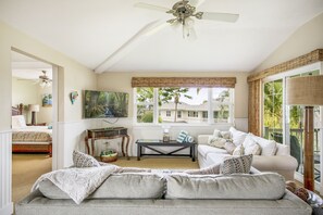 Smart TV, DVD player, books, video library