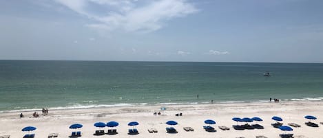 On the beach, beach towels