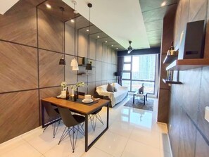 Luxury Condo, Multiple Beds | Living area | 43-inch LED TV with digital channels, TV, first-run films - Robertson Suites Kuala Lumpur (Kuala Lumpur)