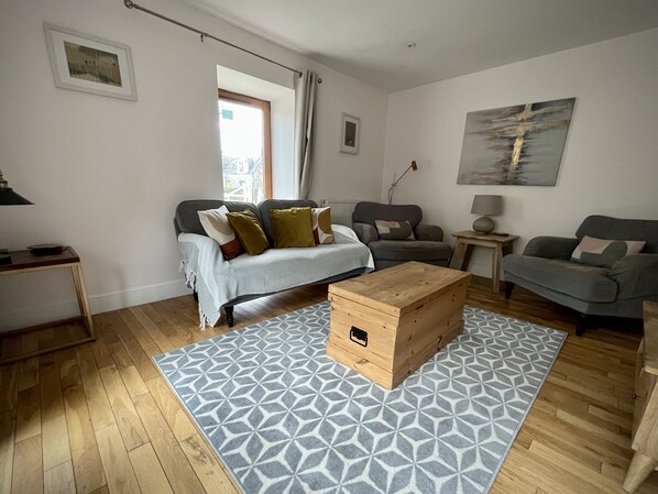 Älytelevisio, DVD-soitin, kirjoja, videokirjasto