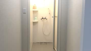 Shower, free toiletries, hair dryer, bidet