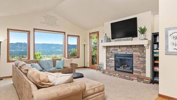 Smart TV, fireplace, video games, offices