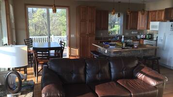 TV connectée, cheminée, lecteur de DVD