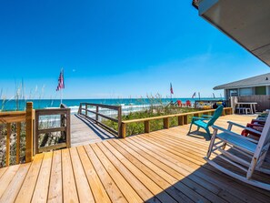 Terrace/patio - S.O.B. (Sweet Ol' Bill) | Oceanfront + Pets! (Surf City)