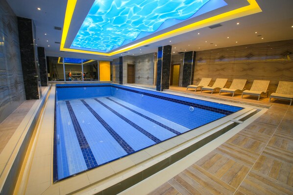 Indoor pool, open noon to 10:00 PM, free pool cabanas, pool umbrellas - Aymira Hotel & Spa (Aydin)